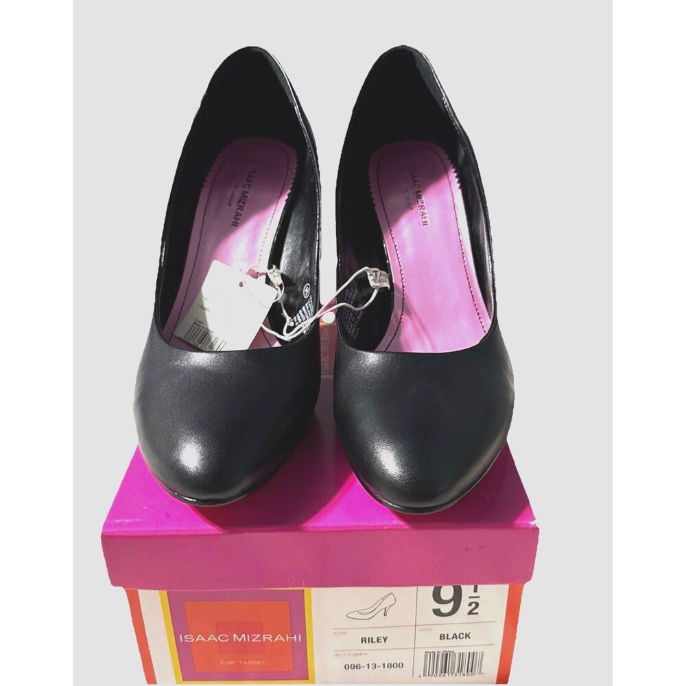 Isaac Mizrahi Riley Black Slip-on Pumps Women 9.5 Heels New Y2K Vintage 2000's